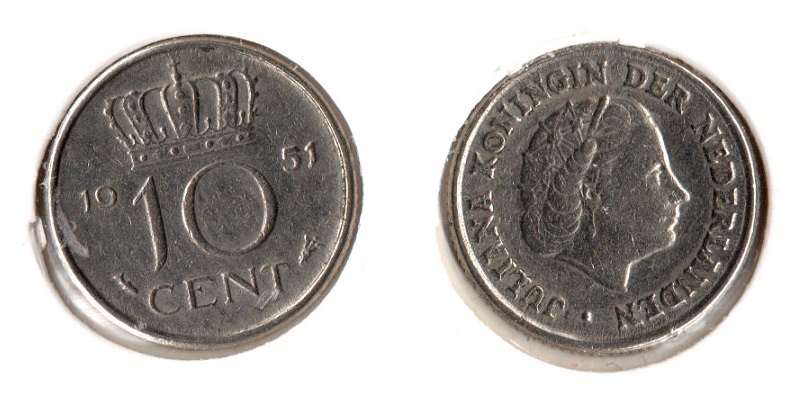  Niederlande 10 Cent 1951 (N) Juliana (1948-1980) ss-vz   