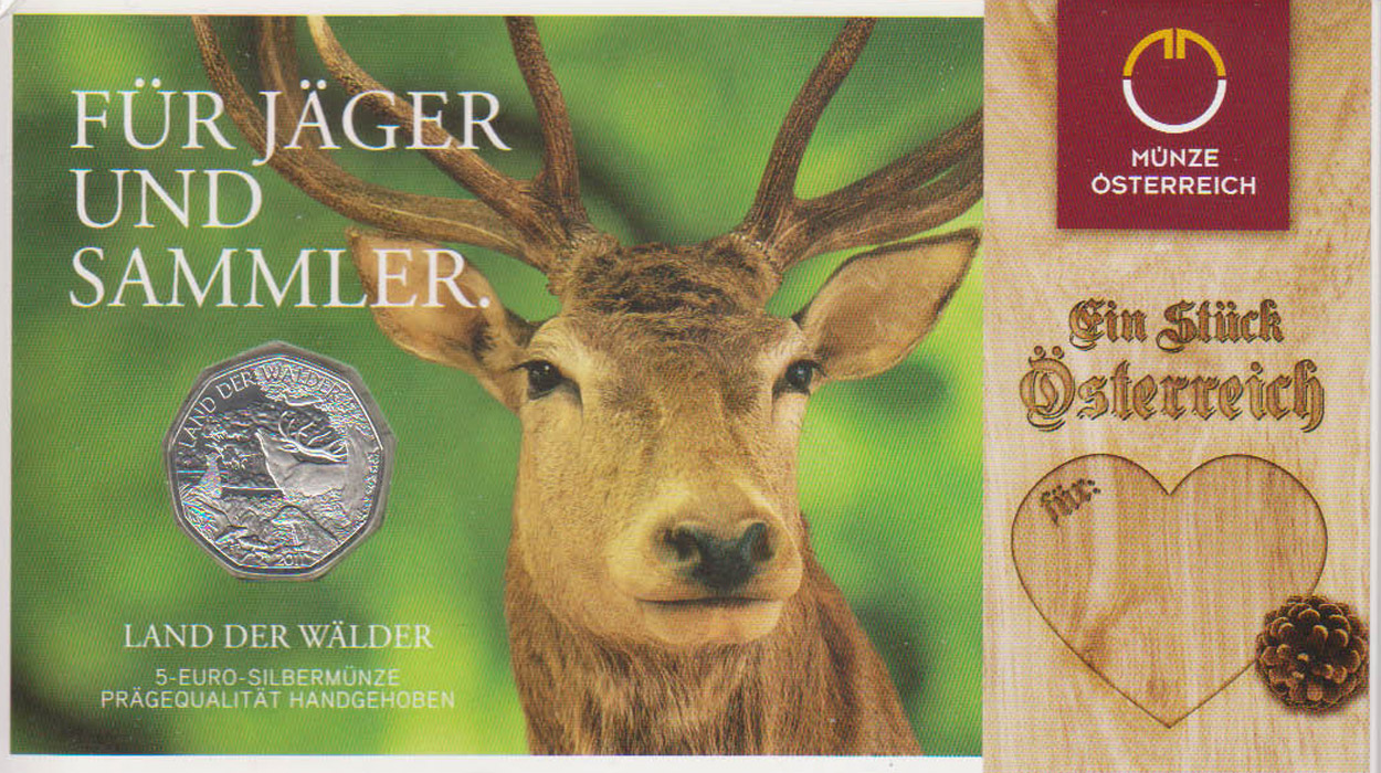  Offiz 5€ Silbermünze Österreich *Land der Wälder* 2011 *hgh* max 50.000St!   