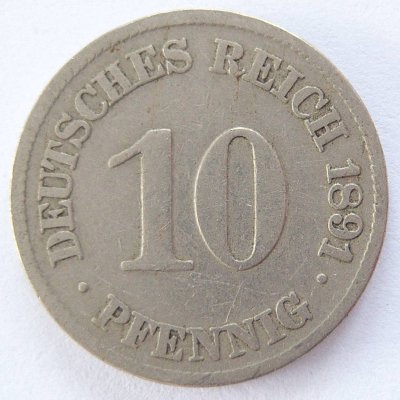  Deutsches Reich 10 Pfennig 1891 E K-N s   