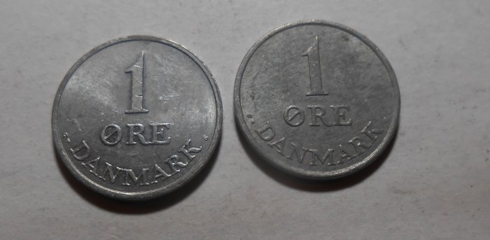  e.34 Dänemark 1 Öre 1970 + 1971   