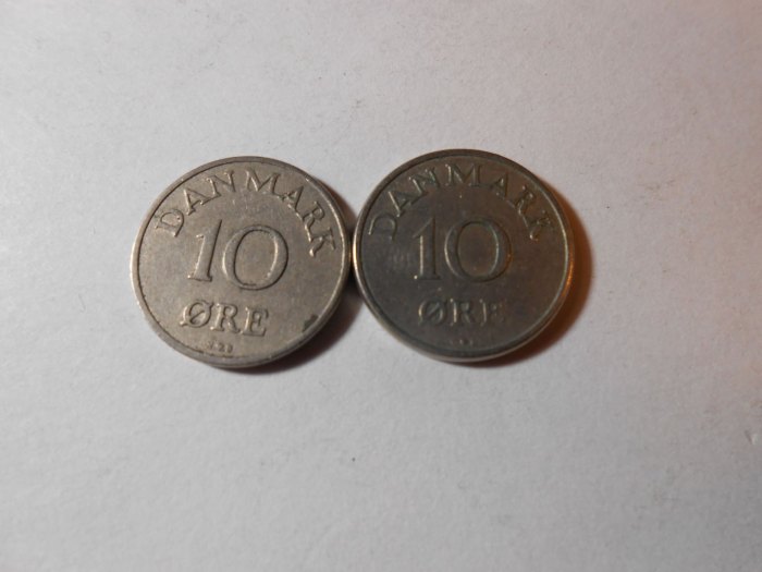  e.42 Dänemark 10 Öre 1952 + 1958   