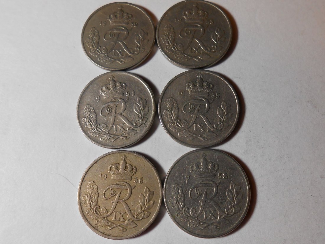  e.45 Dänemark  10 Öre 1952 1953 1954 1955 1956 1958   