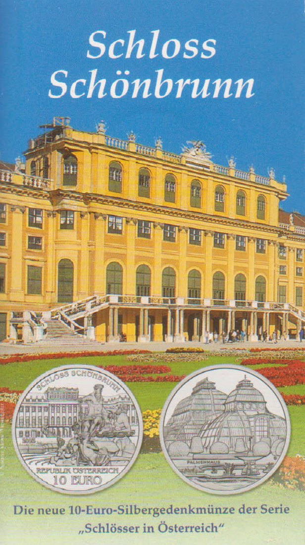 Offiz. 10 Euro Silbermünze Österreich *Schloss Schönbrunn in Wien* 2003 *hgh* max 40.000St!   