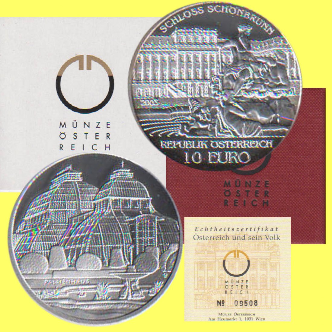  Offiz. 10 Euro Silbermünze Österreich *Schloss Schönbrunn* 2003 *PP* max 50.000St!   