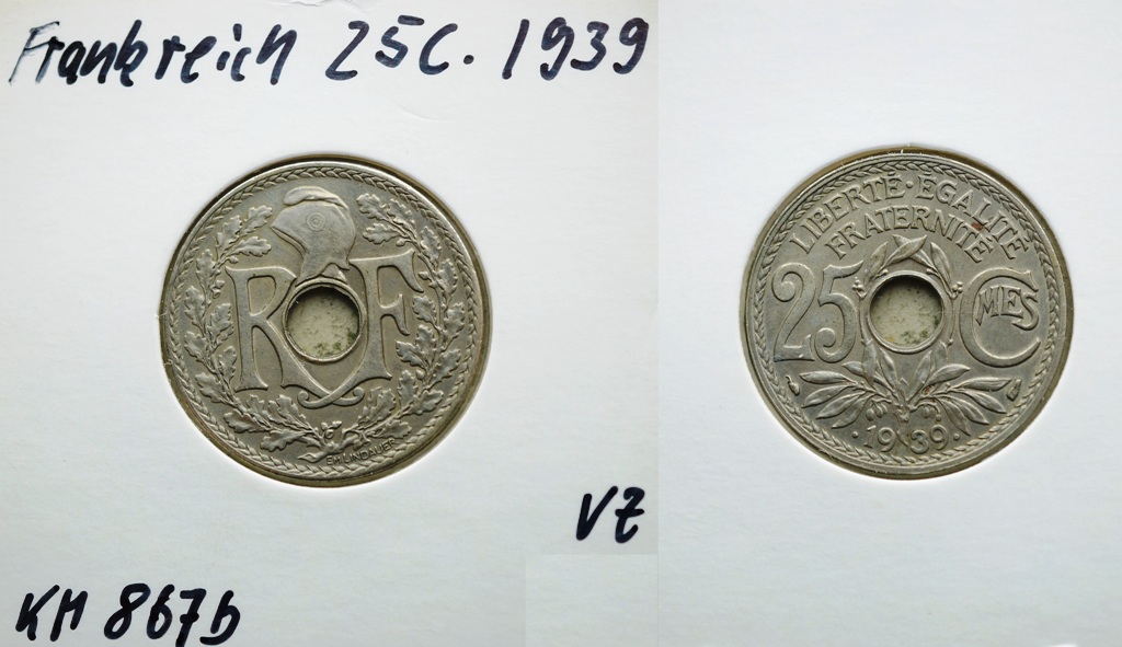  Frankreich 25 Centimes 1939   