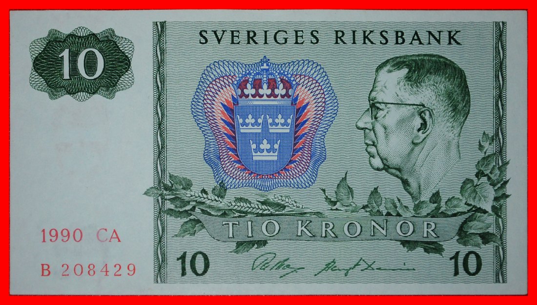 * NORDLICHT (1963-1990): SCHWEDEN ★ 10 KRONEN 1990 uKFR KNACKIG! ★OHNE VORBEHALT
