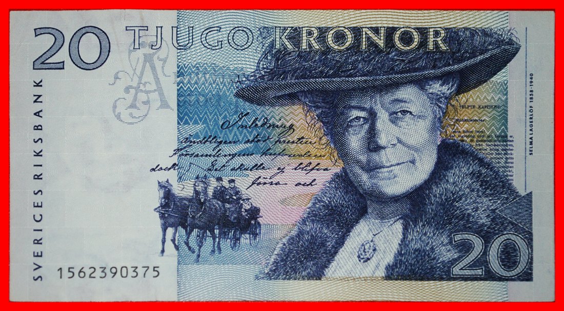  * LAGERLÖF 1858-1940: SCHWEDEN★ GROSSE 20 KRONEN 1991 KNACKIG! VERÖFFENTLICHT WERDEN★OHNE VORBEHALT   