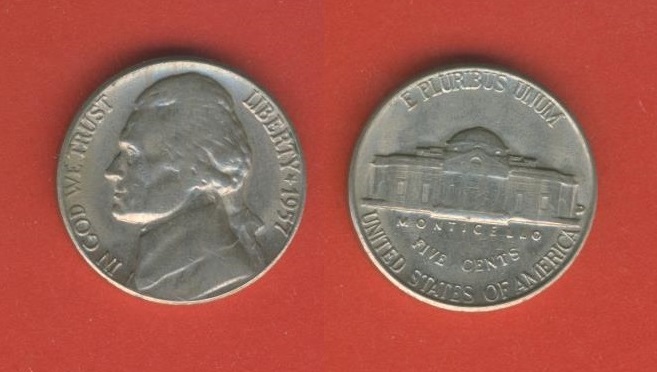  USA 5 Cents 1957 D   