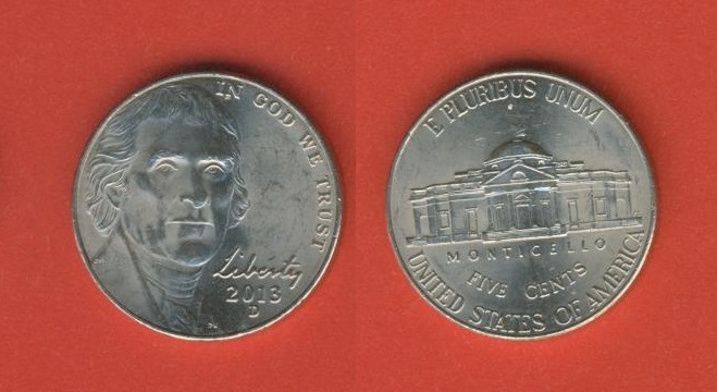  USA 5 Cents 2013 D   