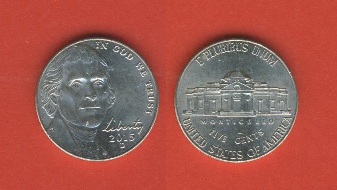  USA 5 Cents 2015 D   