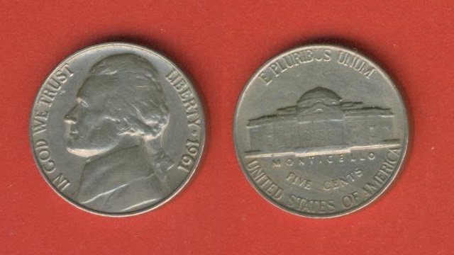  USA 5 Cents 1961   