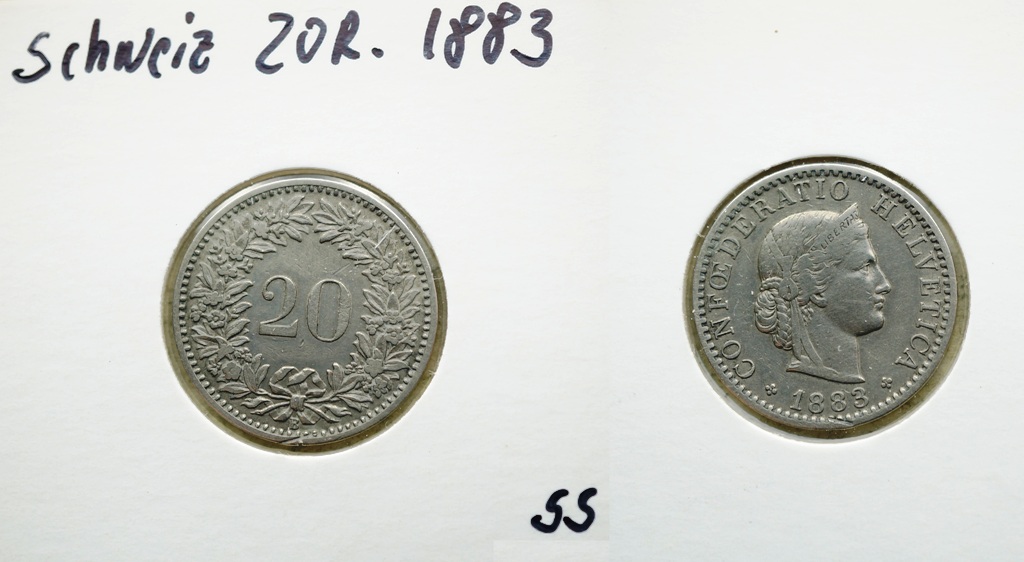  Schweiz 20 Rappen 1883   