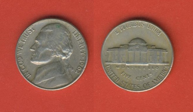  USA 5 Cents 1962   