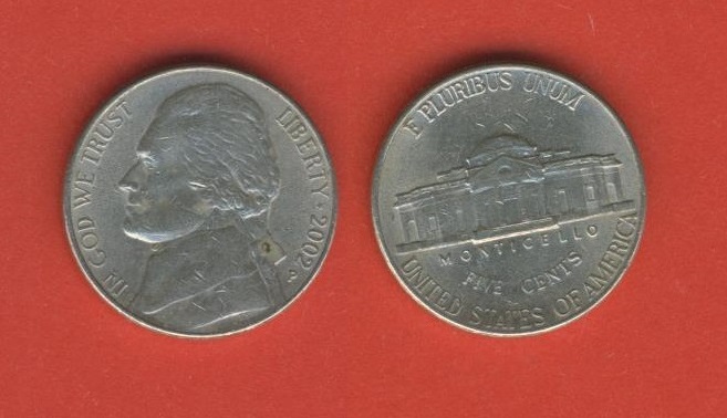  USA 5 Cents 2002 P   