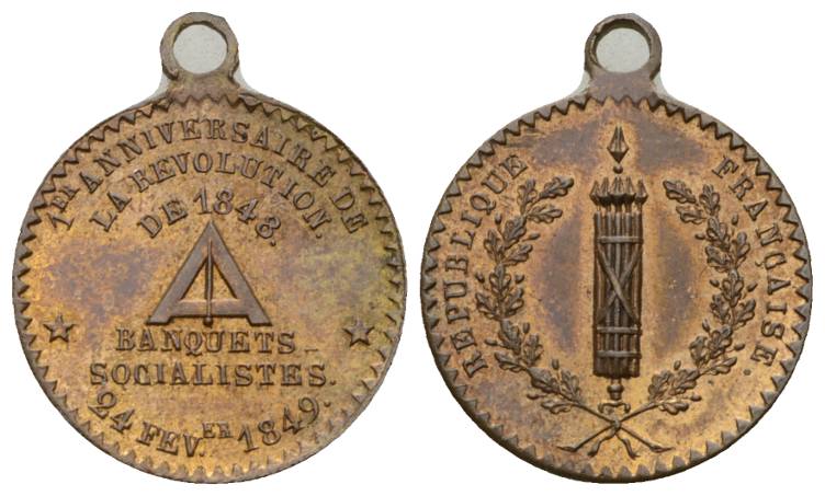 Medaille; Frankreich 1849; Bronze; 5,26 g; Ø 23 mm; tragbar   