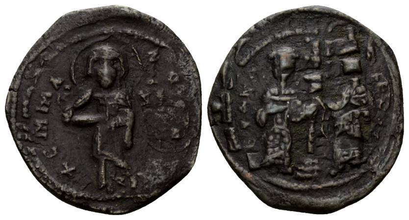  Antike, Byzanz (Constantine X), Bronze; 7,00 g   