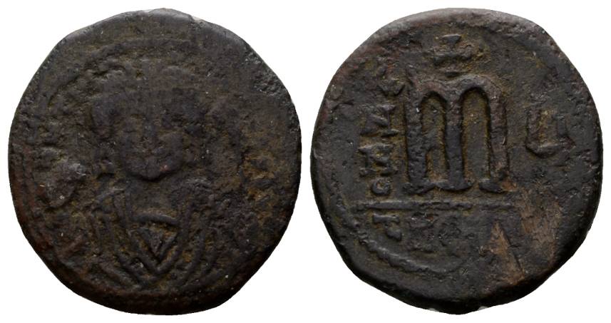  Antike, Byzanz (Tiberius II), Bronze MIB 47; 12,52 g   