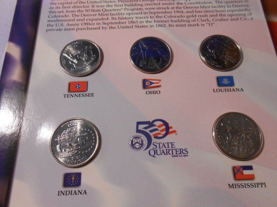  USA 5 State Quarters 2002 und 12 Stück 1 Euro verschiedene Länder zw. 1999-2002   