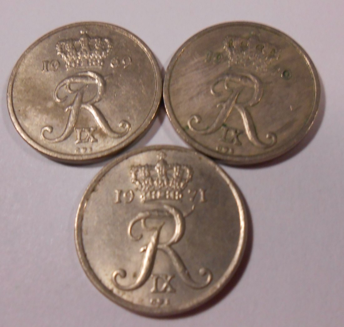  e.47 Dänemark 10 Öre 1969 1970 1971 Lot 1   