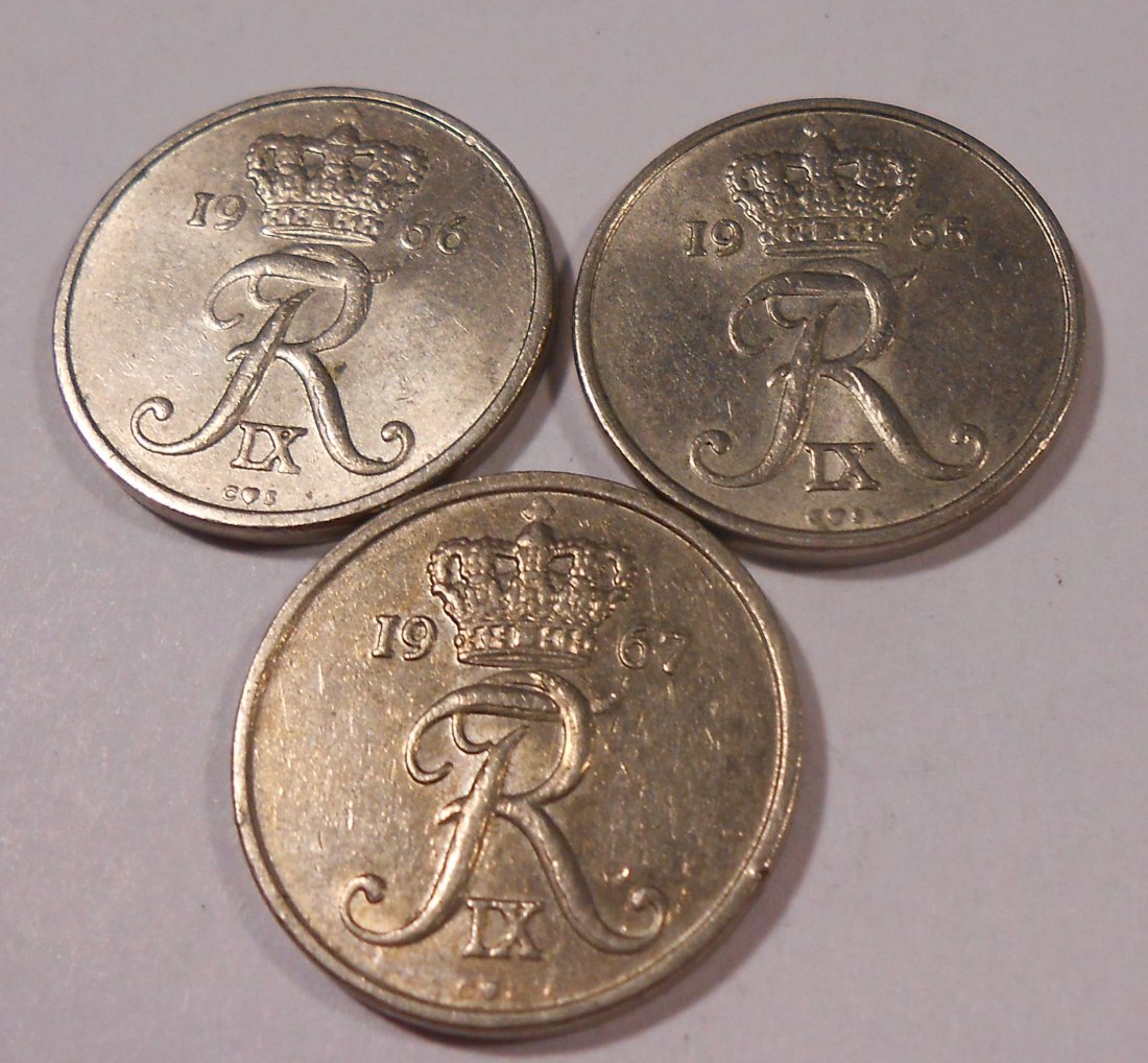  e.50 Dänemark 10 Öre 1965 1966 1967   