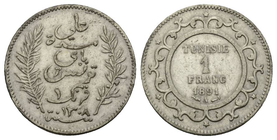  Ausland; Tunesien; Kleinmünze 1891   