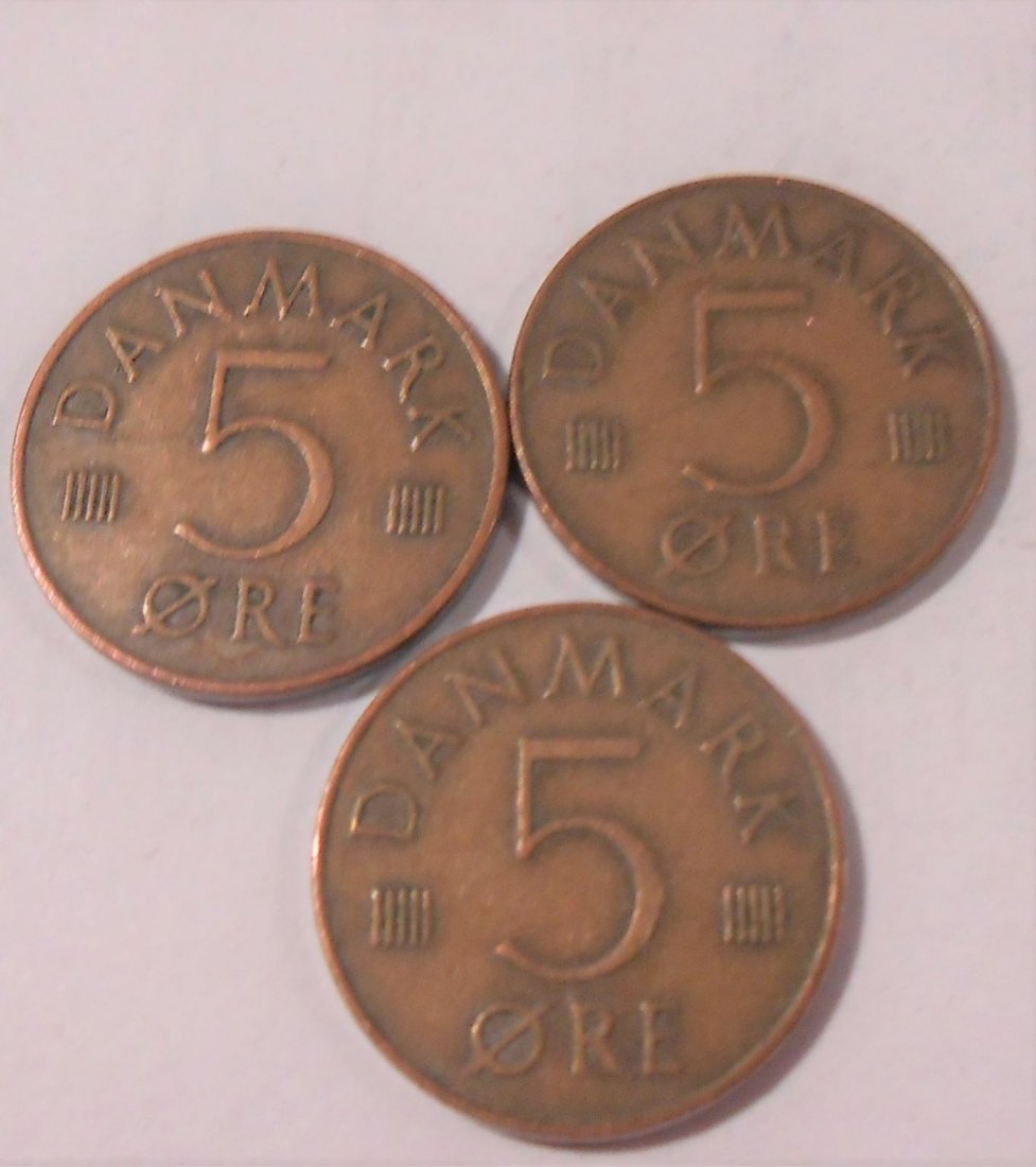  e.38 Dänemark 5 Öre 1973 1976 1983   