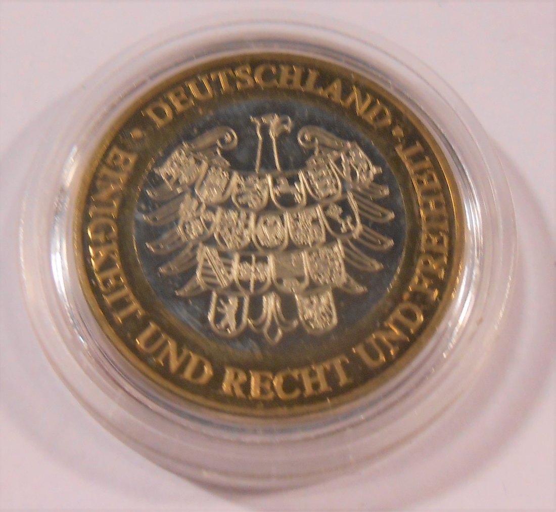  T:2.2 Medaille, Bi-Metallprägung Conrad Röntgen, veredelt Deutschland   