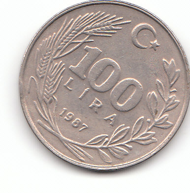  Türkei 100 Lira 1987 (F040) b.   