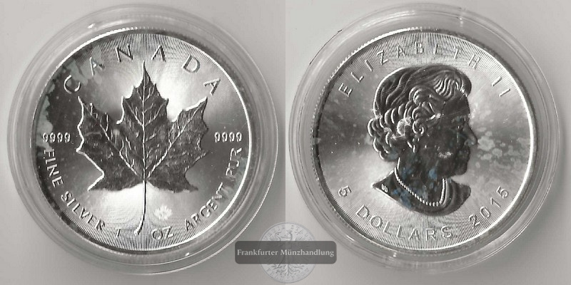  Kanada, 5 Dollar  2015   Maple Leaf   FM-Frankfurt   Feinsilber: 31,1g   