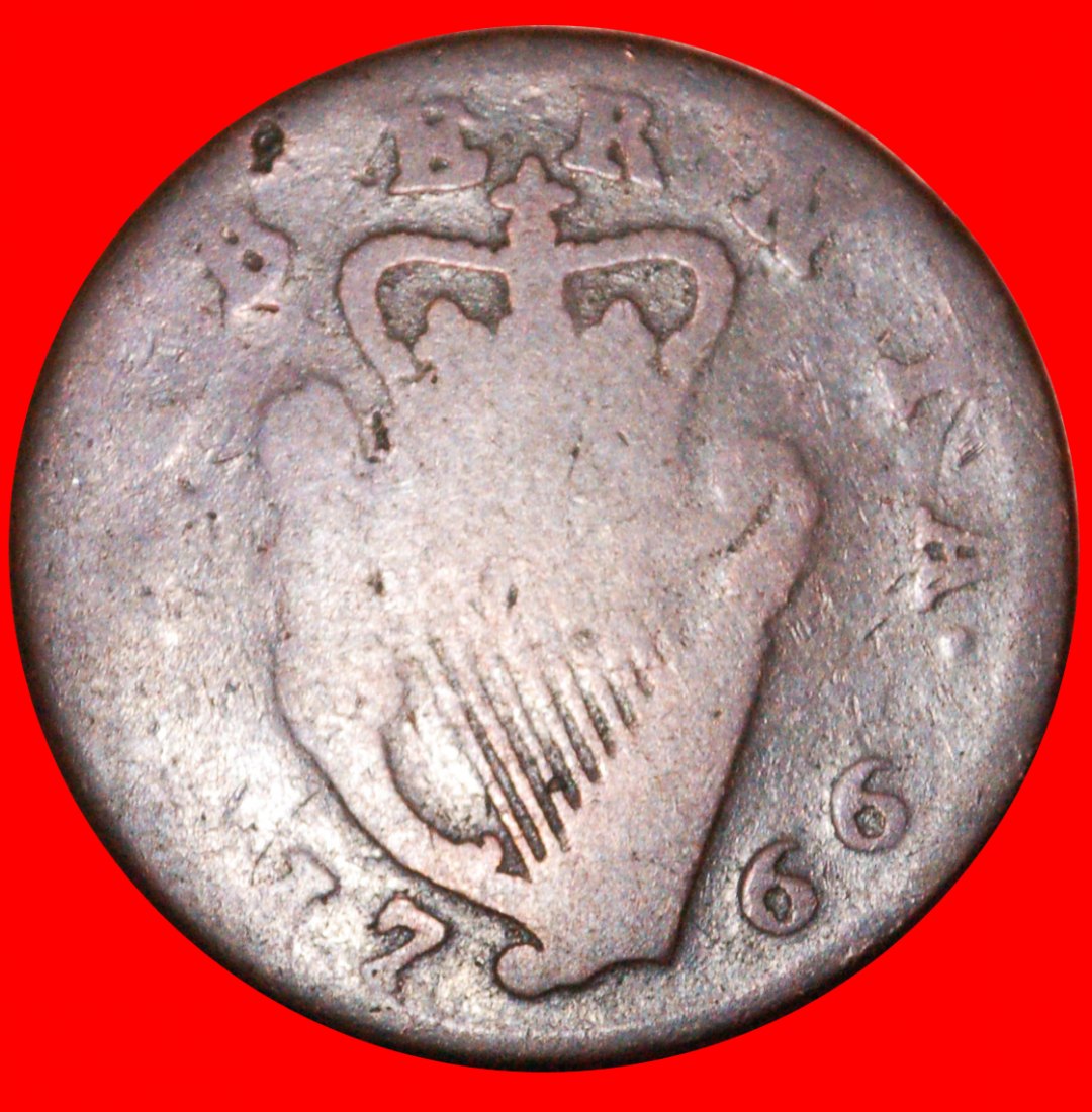  * GREAT BRITAIN (1766-1769): IRELAND ★1/2 PENNY 1766 GEORGE III (1760-1801)! LOW START ★ NO RESERVE!   