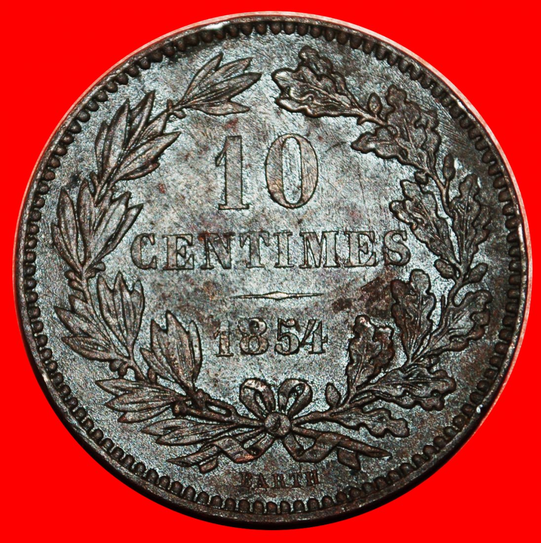  * NETERHLANDS ERROR: LUXEMBOURG ★10 CENTIMES 1854 UNCOMMON! TYPE (1854-1870)★LOW START ★ NO RESERVE!   