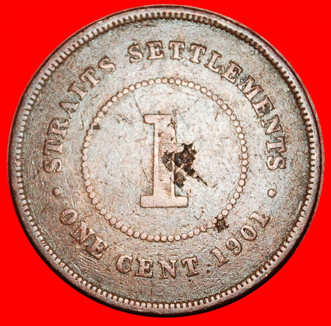  * GROSSBRITANNIEN (1887-1901): STRAITS SETTLEMENTS ★ 1 CENT 1901! ★OHNE VORBEHALT!   