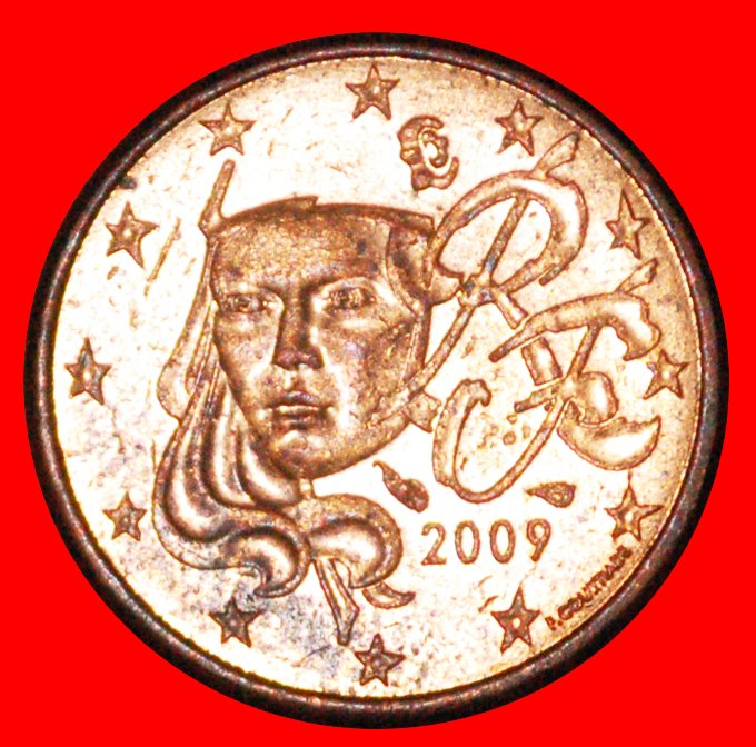  * MARIANNE (1999-2023): FRANKREICH ★ 1 EURO CENT 2009 VZGL STEMPELGLANZ!★OHNE VORBEHALT!   
