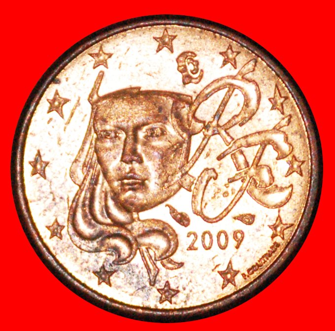  * MARIANNE (1999-2023): FRANCE ★ 1 EURO CENT 2009 MINT LUSTRE!★LOW START ★ NO RESERVE!   