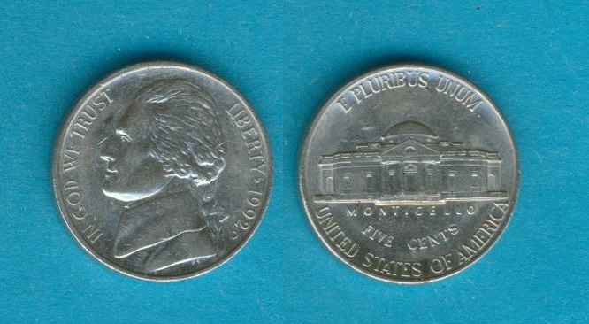  USA 5 Cents 1992 D   