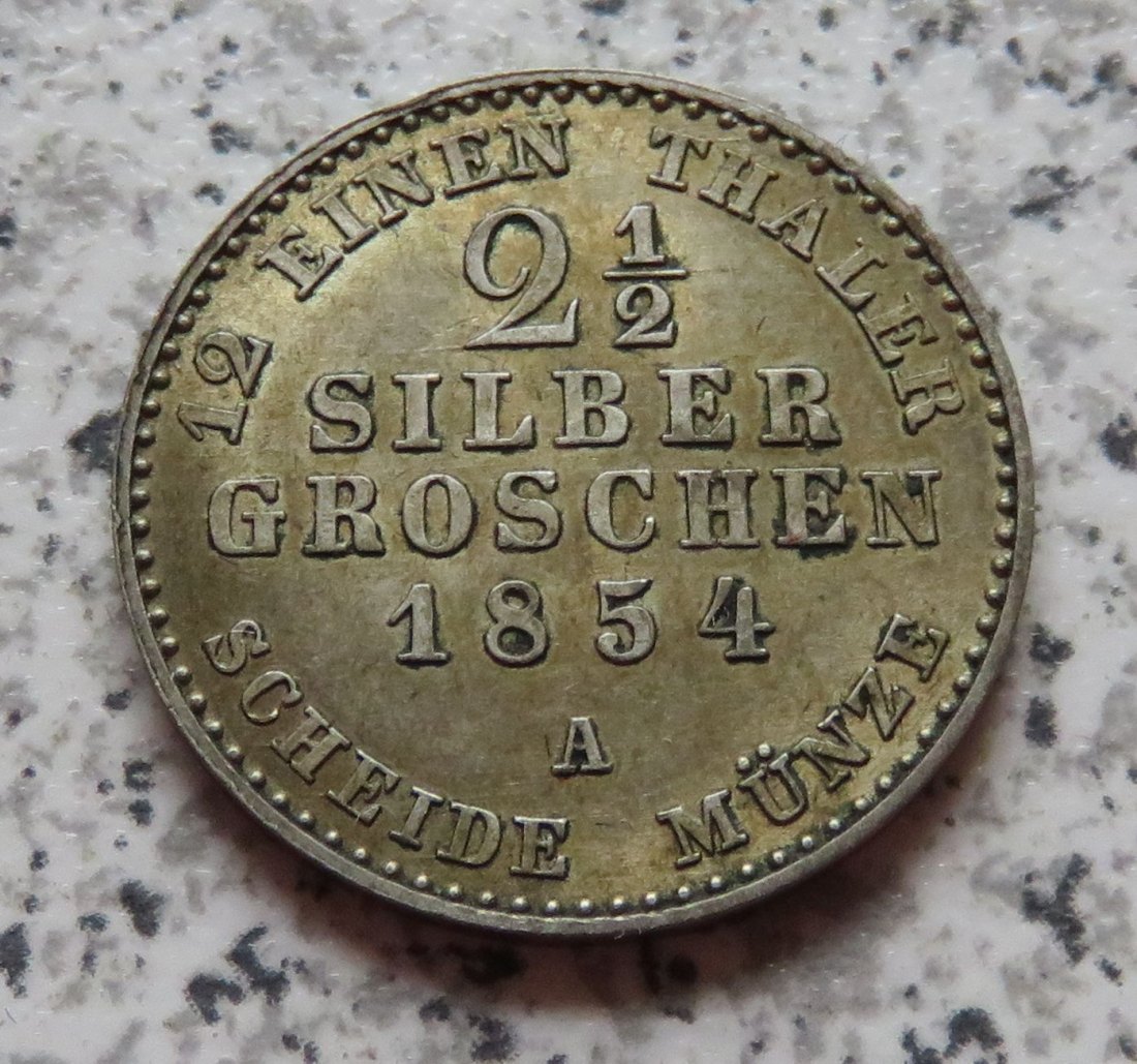  Preussen 2,5 Groschen 1854 A, Erhaltung   