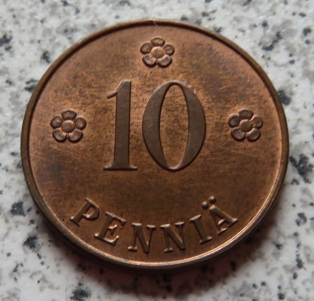  Finnland 10 Penniä 1920, Erhaltung   