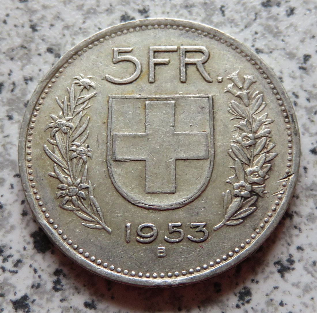  Schweiz 5 Franken 1953 B   