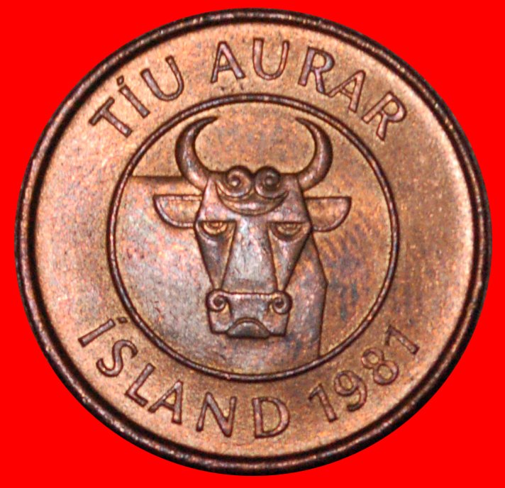  * SQUID: ICELAND ★ 10 ORE 1981 UNC MINT LUSTRE! LOW START ★ NO RESERVE!   