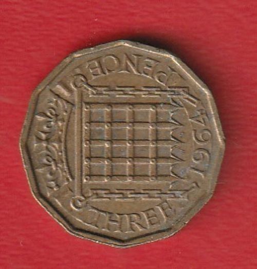  Großbritannien 3 Pence 1964 Schön 388   