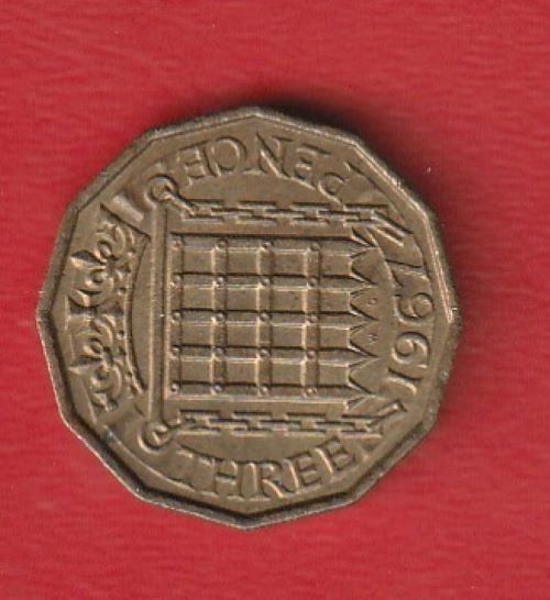  Großbritannien 3 Pence 1967 Schön 388   