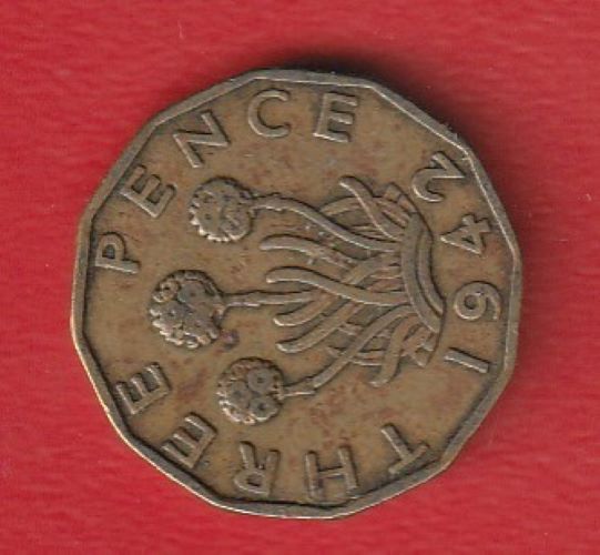  Großbritannien 3 Pence 1942 Schön 337   