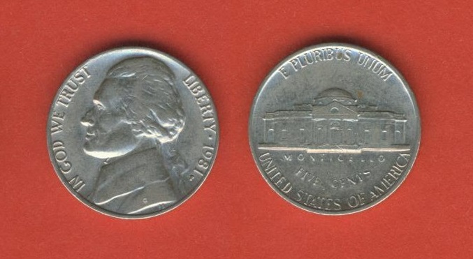  USA 5 Cents 1981 P   