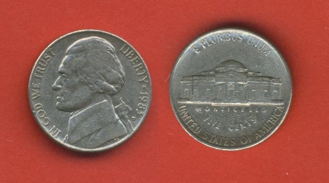  USA 5 Cents 1983 D   