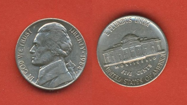  USA 5 Cents 1984 P   