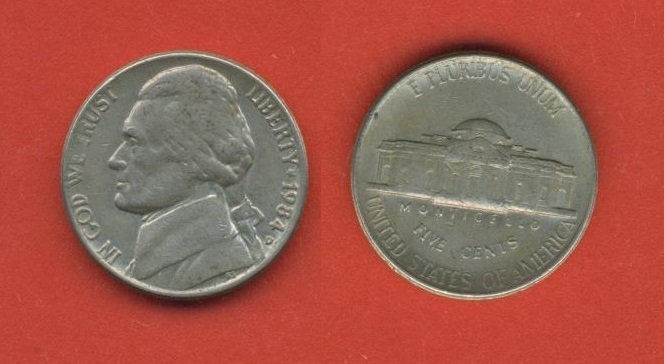  USA 5 Cents 1984 D   