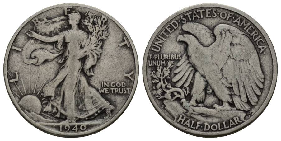  USA; 1/2 Dollar 1940   