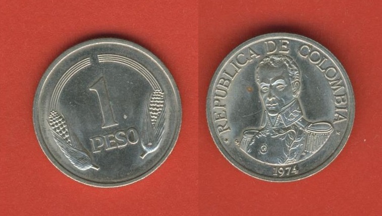  Kolumbien 1 Peso 1974   