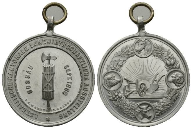  Medaille 1888; Zinn; 14,48 g; Ø 33 mm; gehenkelt   