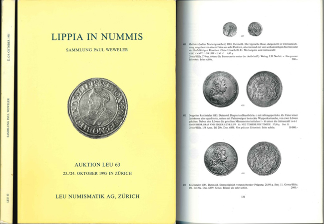 Lippia in Nummis; Sammlung Paul Weweler; Auktion Leu 63; Zürich, 23./24. Oktober 1995   